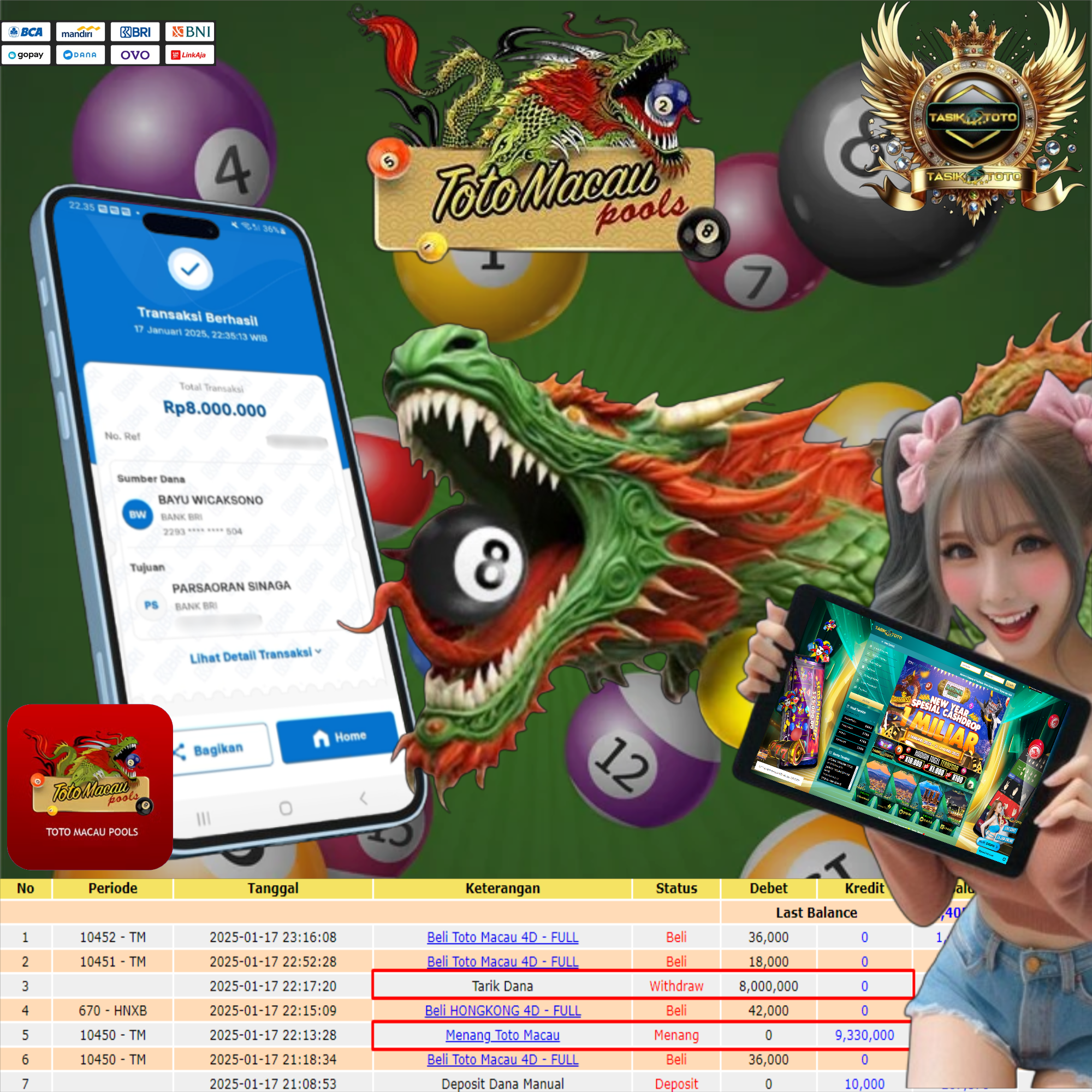 BUKTI JP TASIKTOTO – 18 JANUARI 2025