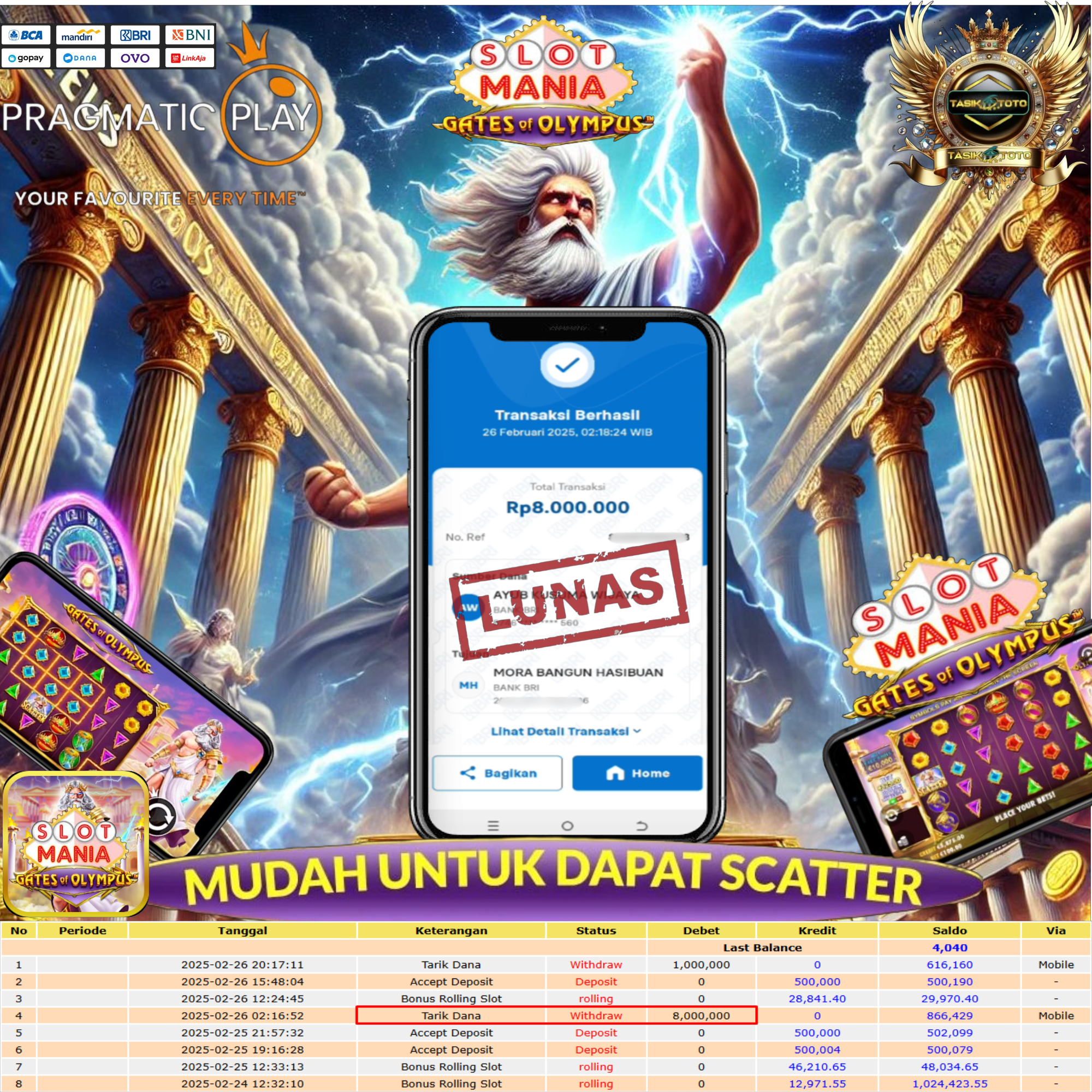 BUKTI JP TASIKTOTO – 26 FEBRUARI 2025